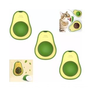 Brinquedo Interativo De Gato Bola Catnip Abacate Com Adesivo