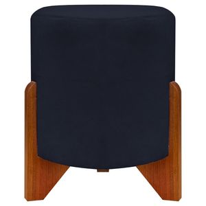 Puff Redondo Eloah Suede Cores Pe Castanho - Preto, Suede