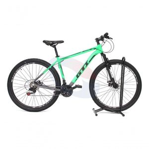 Bicicleta Aro 29 Gti Roma Alumínio 21v Freio A Disco Garfo Suspensão - Verde-cinza Tam.15