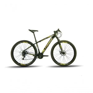 Bicicleta Aro 29 Alfameq Afx Alumínio 21v Freio A Disco Garfo Com Suspensão - Preto-amarelo Tam.15
