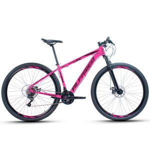 Bicicleta Aro 29 Alfameq Afx Alumínio 21v Freio A Disco Garfo Com Suspensão - Rosa Tam.15