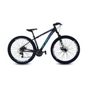 Bicicleta Aro 29 Alfameq Afx Alumínio 21v Freio A Disco Garfo Com Suspensão - Preto-verde-lilas Tam.19