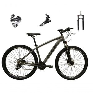 Bicicleta Aro 29 Ksw Xlt 24v Câmbio Shimano Acera K7 Garfo Trava Freio A Disco - Grafite Tam.15