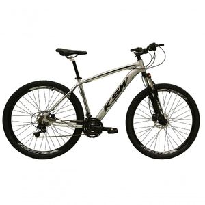 Bicicleta Aro 29 Ksw Xlt Alumínio 24v Câmbios Shimano Garfo Com Trava No Ombro - Prata Tam.19