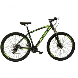 Bicicleta Aro 29 Ksw Xlt Alumínio 24v Câmbios Shimano Garfo Com Trava No Ombro - Preto-verde Tam.19