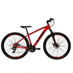 Bicicleta Aro 29 Ksw Xlt Alumínio 24v Câmbios Shimano Garfo Com Trava No Ombro - Vermelho Tam.15