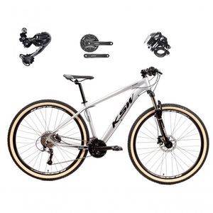Bicicleta Aro 29 Ksw Xlt Deore E Altus 27v Freio Hidráulico Garfo Trava Pneu Faixa Bege - Branco Tam.15