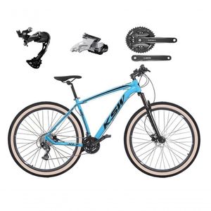 Bicicleta Aro 29 Ksw Xlt Alívio E Altus 27v Freio Hidráulico Garfo Trava Pneu Faixa - Azul Tam.21