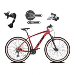 Bicicleta Aro 29 Ksw Xlt Alívio E Altus 27v Freio Hidráulico Garfo Trava Pneu Faixa - Vermelho Tam.17