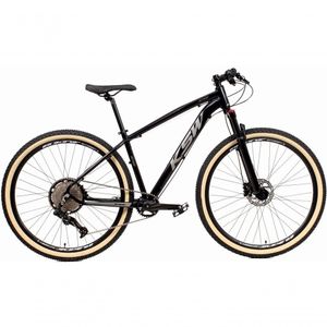 Bicicleta 29 Ksw Xlt 12v Freios Hidráulicos 1x12v Trava No Ombro Pneu Bege - Preto-prata Tam.19