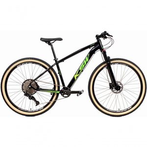 Bicicleta 29 Ksw Xlt 12v Freios Hidráulicos 1x12v Trava No Ombro Pneu Bege - Preto-verde Tam.17
