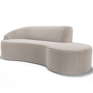 Sofá 3 Lugares Curvo Living Firenze Esquerdo D02 Bouclê Bege 180cm B-62 - Lyam