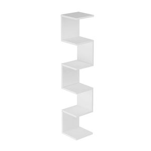 Prateleira De Canto Lyra 5 Nichos Decorativos Branco Para Sala Quarto Livros