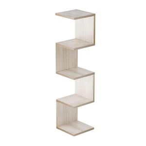 Prateleira De Canto Lyra 4 Nichos Decorativos Carvalho Para Sala Quarto Livros