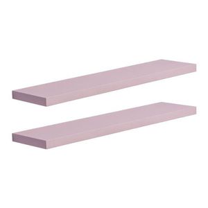 Kit Com 2 Prateleiras Rosa Bebê 40x20 Com Suporte Invisível