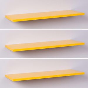 Kit Com 3 Prateleiras Amarelas 40x20cm Sup Invisível