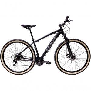 Bicicleta Aro 29 Ksw Xlt Alumínio 27v Freio Disco Mecânico Garfo Suspensão Pneu Faixa - Preto/prata Tam.17