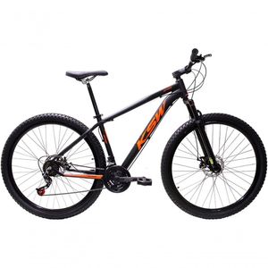 Bicicleta Aro 29 Ksw Xlt Alumínio 27v Freio Disco Mecânico Garfo Suspensão - Preto/laranja Tam.19