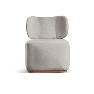 Poltrona Para Sala De Estar Moderna Sun linho Cinza 101