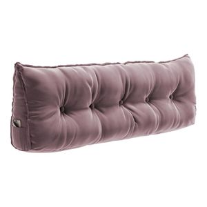 Almofada Para Cabeceira Encosto Apoio Lombar Spot 195cm Com Porta Celular Veludo - Desk Design Cor Rosê