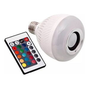 Lâmpada Musical Caixa Som 12w Bluetooth Luz Led Rgb Com Controle