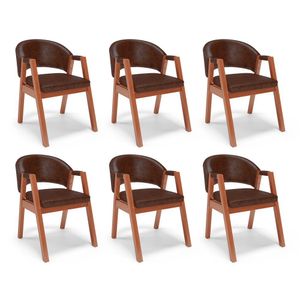 Kit 06 Cadeiras De Jantar E Living Anisha Estofada Couríssimo Whisky - Desk Design