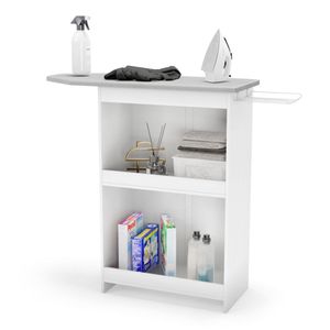 Tábua De Passar Roupa Luna Com Suporte Para Ferro Branco - Desk Design