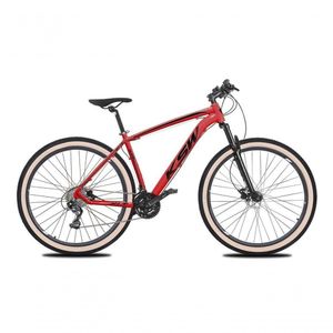 Bicicleta Aro 29 Ksw Xlt 27v Freio Hidráulico K7 Garfo Trava Pneu Faixa - Vermelho Tam.21