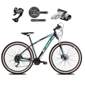 Bicicleta Aro 29 Ksw Xlt 27v Câmbios Shimano Altus Freios Hidráulicos Garfo Trava Pneu Faixa - Preto/azul Tam.21