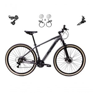Bicicleta Aro 29 Ksw Xlt 24v K7 Câmbios Shimano Freio Hidráulico Garfo Trava Pneu Faixa - Grafite Tam.21