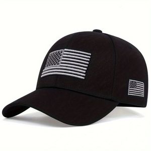 Boné Casual Ajustável Com Bandeira Americana Para Homens, Ideal Para Primavera/outono/inverno Preto