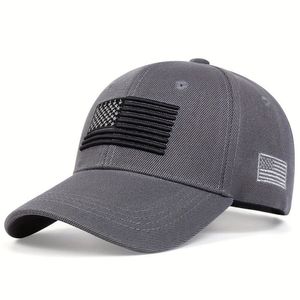 Boné Casual Ajustável Com Bandeira Americana Para Homens, Ideal Para Primavera/outono/inverno Cinza
