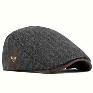 Boina De Outono Masculino Retro Ivy Estilo Gatsby Ajustável E Elegante Cinza