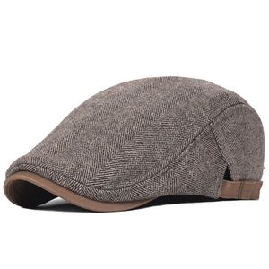 Boina Gatsby Masculina De L Quente Para Inverno Tamanho Ajustvel Marrom