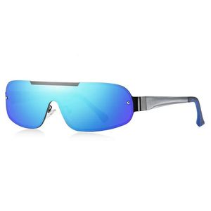 Óculos De Sol Piloto Barcur Ultra Leve Alumínio Masculino Lente Polarizada Uv400 Azul