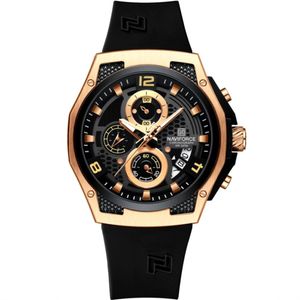 Relógio De Pulso Masculino Pulseira De Silicone Casual Esportivo Impermeável Preto Rose