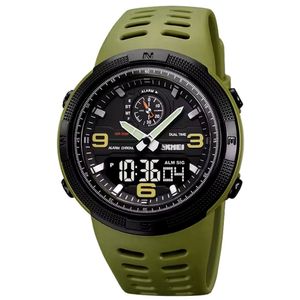Relógio Digital Esportivo Masculino Display Duplo Multifuncional Impermeável Verde