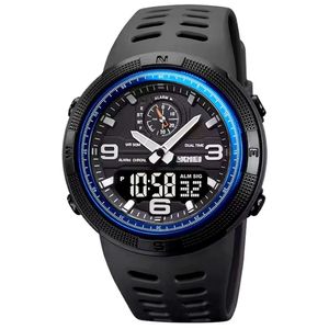 Relógio Digital Esportivo Masculino Display Duplo Multifuncional Impermeável Azul