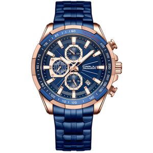 Relógio De Pulso Masculino Esportivo Resistente à água Pulseira De Aço Inoxidável Azul