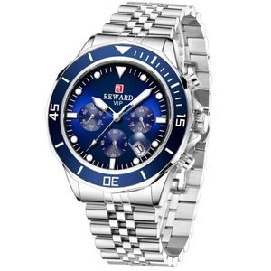Relógio Masculino Casual Esportivo Luminoso Impermeável 3atm Em Aço Inoxidavel Azul