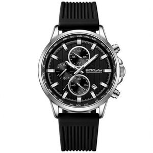 Relógio De Pulso Quartzo Masculino Design Esportivo 3atm Impermeável Prata