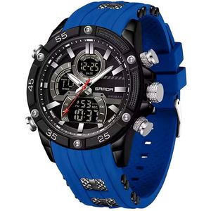 Relógio De Pulso Impermeável Masculino Esportivo De Quartzo Azul