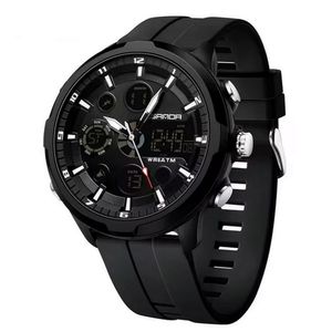 Relógio Digital Masculino Estilo Esportivo Duplo Display á Prova D'água Preto