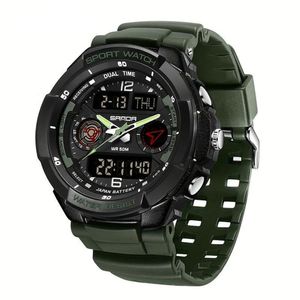 Relógio Esportivo Masculino Resistente Gua Com Cronmetro E Luz Noturna Resistente à água 50m Verde