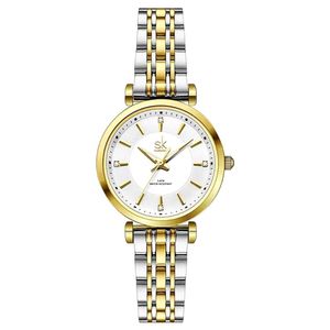 Relógio De Pulso Feminino Casual Ultra Fino Em Aço Inoxidavel Impermeavel 3atm Dourado