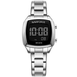 Relógio Digital Feminino Em Aço Inoxidável Design Casual Fashion Prata