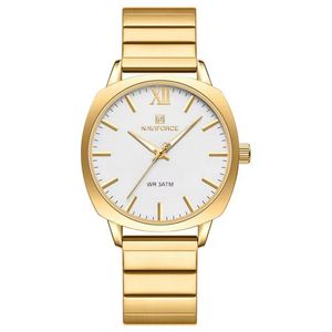Relógio De Pulso Quartzo Em Aço Inoxidável Feminino Impermeavel Casual Dourado