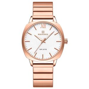 Relógio De Pulso Quartzo Em Aço Inoxidável Feminino Impermeavel Casual Rose