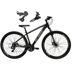 Bicicleta Aro 29 Ksw Xlt Alumínio 24v Câmbios Shimano Garfo Suspensão - Preto/prata Tam.21