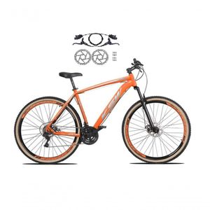 Bicicleta Aro 29 Ksw Xlt 24v Freios Disco Hidráulicos Garfo Suspensão Pneu Faixa - Laranja Tam.15